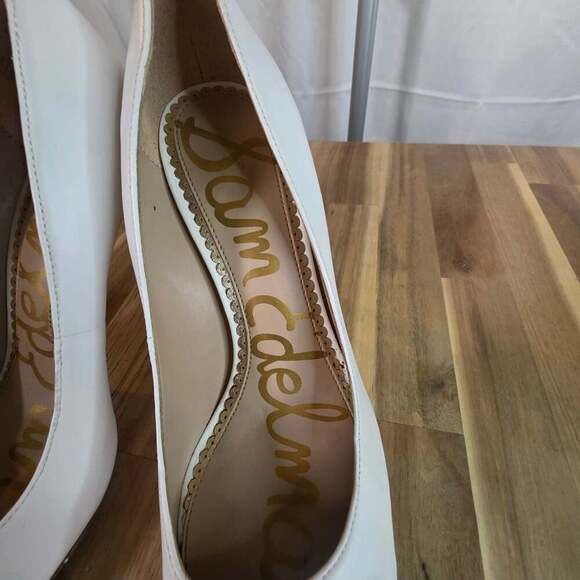 Sam Edelman Hazel White Leather Pointed Toe Pumps - Picture 4 of 15
